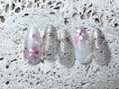 春色ネイル，桜，ピンク
