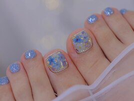 フット　紫陽花　押し花