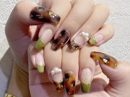べっ甲レオパードネイル☆