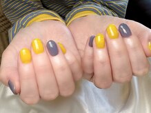 ヒールネイル(heal nail)/yellow×gray.