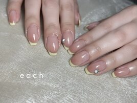 ななめフレンチ×ビジュー