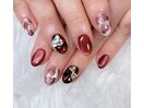 バレンタインネイル