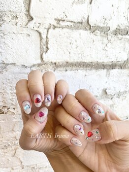 アース 入間店(HAIR & MAKE EARTH)/キラキラビジュー韓国風ネイル