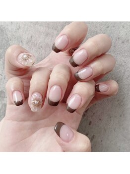 (フレンチ)ぷっくりフラワー