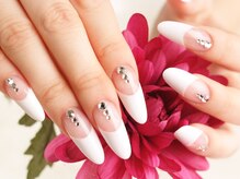 クリスタルネイル パークプレイス店/シンプルフレンチ＊スカルプ