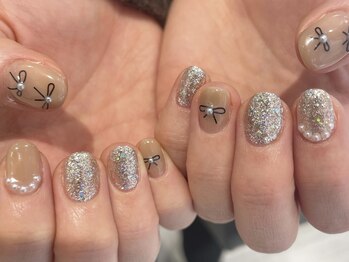 アース ネイルアンドアイラッシュ 甲府昭和店(HAIR & MAKE EARTH Nail&Eyelash)/ワイヤーリボン　12500円