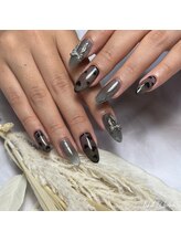 ネイルベベ(Nail bebe)/シアーブラック×ハート