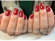ニコ(nico)/レッドネイル☆スクエア