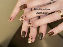 アムールユシマテン 上野湯島店(Amour)/ヒョウ柄、秋ネイル