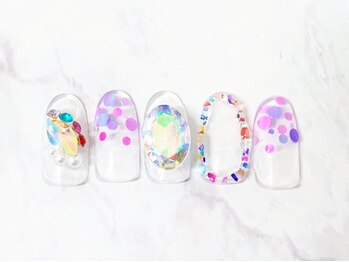 ネイルプラータ(Nail Plata)/カラフルビジューネイル【8780】