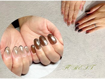 フォレスト(FOREST Hair&Nail)/ブラウンカラーでアシメネイル