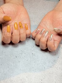 オレンジ×ラメグラ