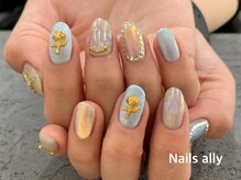 ネイルズアリー 立川店(Nails ally)/ユニコーン×オーロラ×バラ