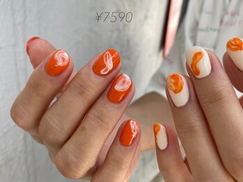 カラグラス 岡本店(calla glass)/orange × white