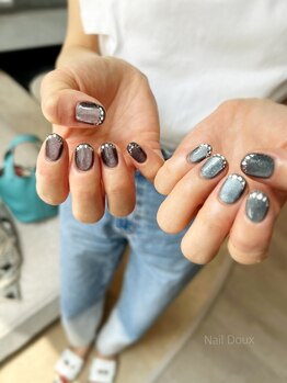 ネイル ドゥ 岡山駅前店(Nail Doux)/マグネット×ストーン