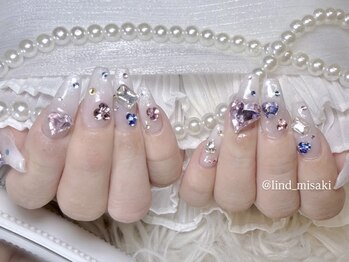 リンドネイル バイ モカ アンド ララ(Lind nail by moca and LaLa)/【misaki】宝石ネイル