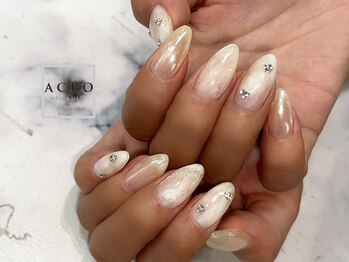 アクロネイル アンド アイ(ACRO NAIL&EYE)/夏らしいシアーホワイトネイル