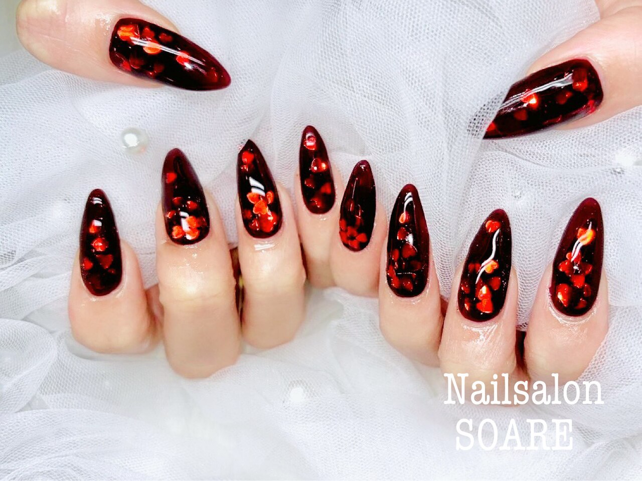 2025年-2026年冬トレンド】ボルドー ハートのネイルデザイン集｜人気順