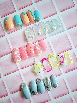 ネイルステーション ブルー(Nail Station BLUE)/7月8月　定額デザイン　5700