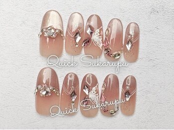 クイックスカルプ 新宿店(Quick Sukarupu)/華やかなワンホンネイル4980円
