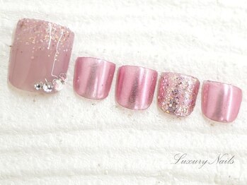 ラグジュアリーネイルズ アカバネ(Luxury Nails Akabane)/モテ可愛*ピンクミラー