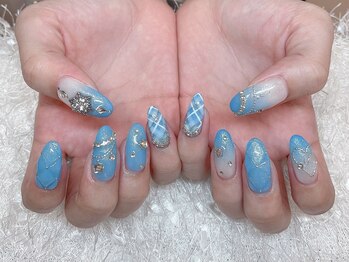 レアネイル 新宿(le'a nail)/ブルー持ち込みデザイン