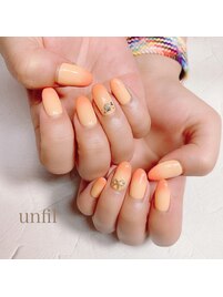 オレンジグラデーションネイル♪