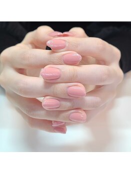 ネイルアンドまつげエクステ専門サロン スリー(THREE)/ワンカラー&先端ラメ