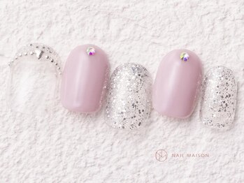 ネイルメゾン 新宿店(NAIL MAISON)/クリアピンク韓国ラメ¥6800