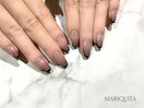 秋ネイル/ブラウングラデ/透明感