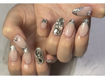 ガラスフレンチ ネイル