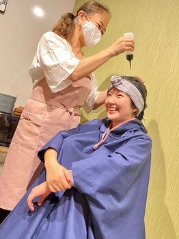 かいぜん屋の写真/【極上ヘッドスパ】男性にも人気のヘッドスパ。この時期気になる臭い対策にも!よもぎ蒸しをしながら~