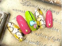 ネイルサロン ティディ(TIDY)/夏のフラワーネイル