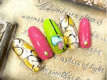 ネイルサロン ティディ(TIDY)/夏のフラワーネイル