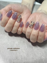 ストーン敷き詰めネイル