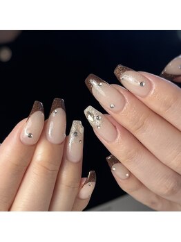 ネイルアトリエビー(nail atelier be’)/ブラウンフレンチdesign