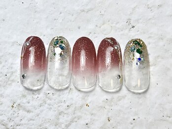 ピンクグラデーションネイル