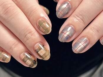 マイロ(Myro)/秋カラーチェックネイル