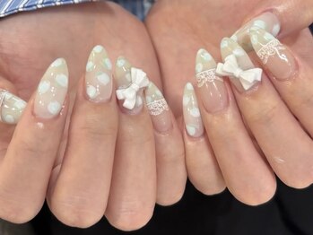 小花柄ネイルChinatsu指名パーツ