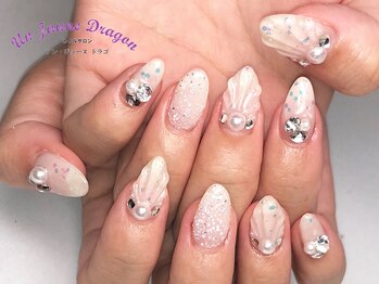 アン ジョーヌドラゴ/【自爪ネイル】ホワイト夏ネイル