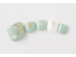【フットネイル】雪の結晶