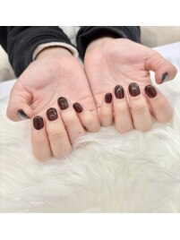 ブラウンシンプルネイル