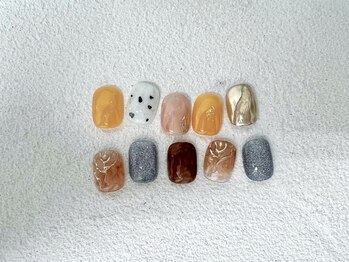 インミニネイルサロン 上野御徒町(INMENE)/ちぐはぐニュアンスコース¥6980