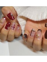 モーダアッカ(moda acca)/リボン×チェックネイル