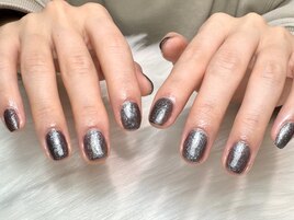 シアーブラック×ラメ