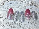 春色ネイル，桜，ピンク