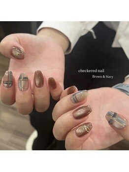 アイシャル(AISHARE)/チェック柄/マグネットネイル