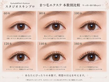 スタジオ スキンプロ(STUDIO SKINPRO)/まつげエクステ/本数別比較表♪