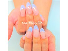 キャンアイドレッシー ニジ(Can I Dressy NIZI)/フレンチネイル/くすみブルー