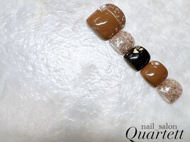 【ブラウン×ラメ×金箔】